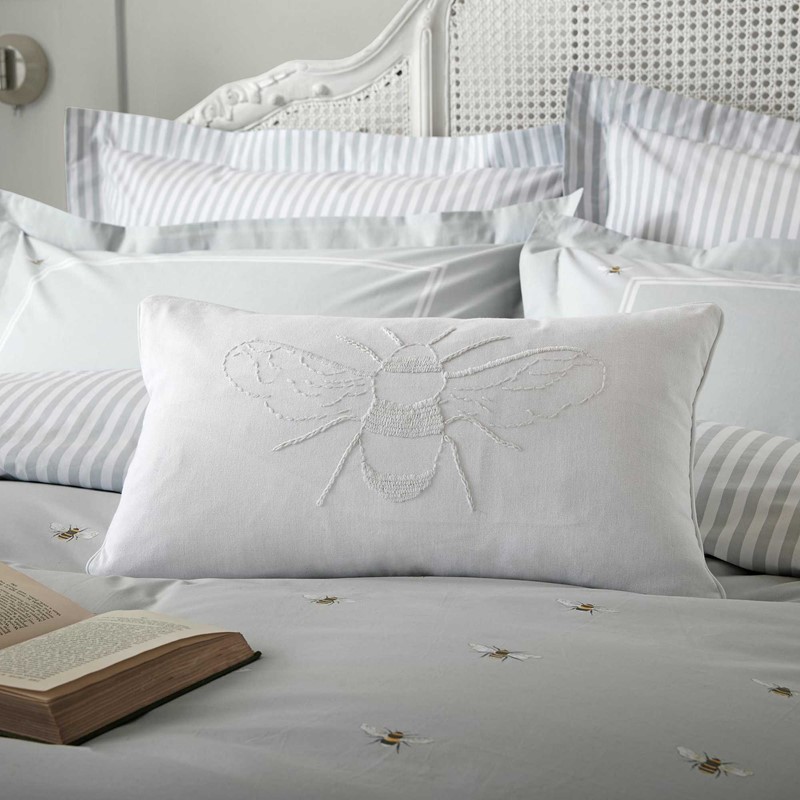 Bee Cotton Cushion By Sophie Allport In White